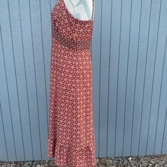 LOFT Burnt Orange and Chocolate Brown Midi Dress - Picture 7 of 14